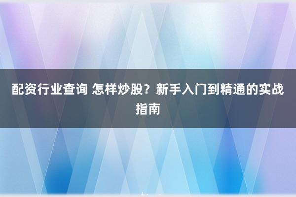 配资行业查询 怎样炒股？新手入门到精通的实战指南