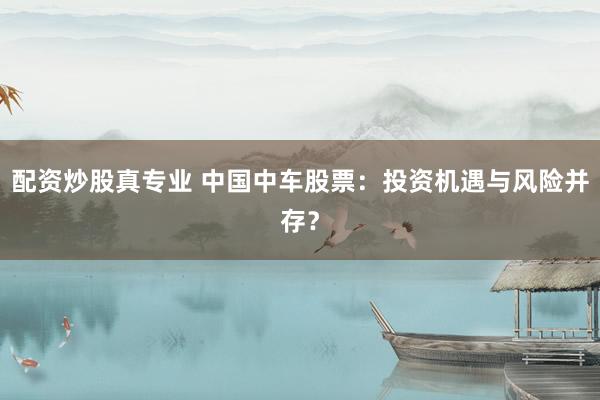 配资炒股真专业 中国中车股票：投资机遇与风险并存？