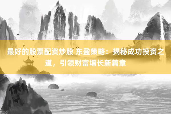 最好的股票配资炒股 东盈策略：揭秘成功投资之道，引领财富增长新篇章